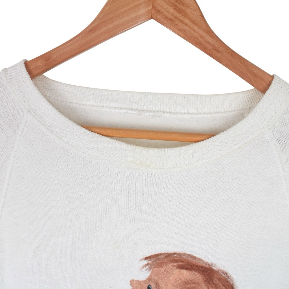 Vintage Peanuts Linus Pumpkin Hand Painted Sweatshirt White Fall Women's XL - Picture 3 of 4